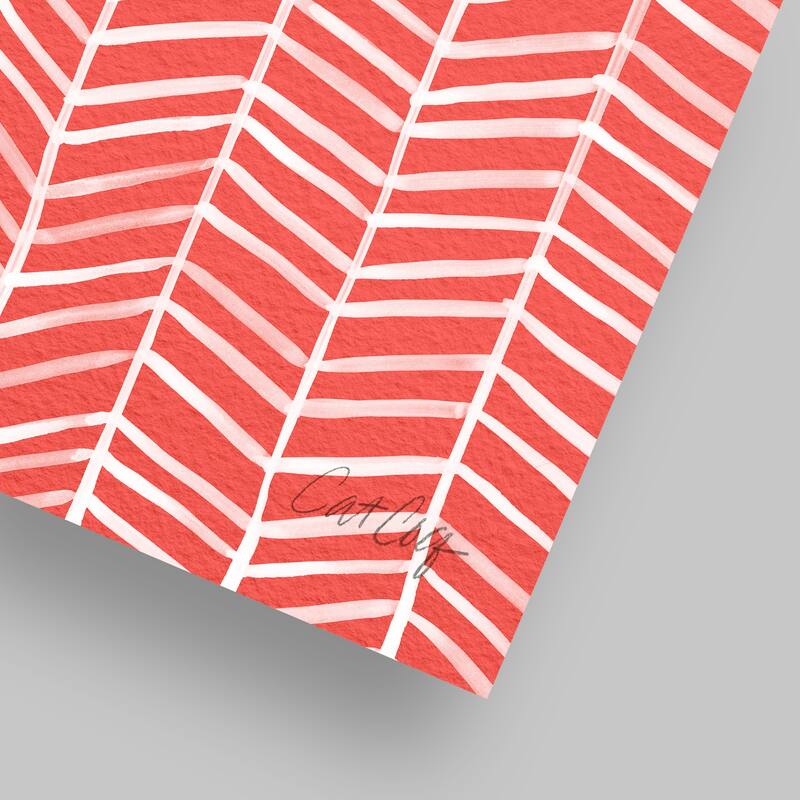 Americanflat Coral Herring Bone by Cat Coquillette 16"x20" Poster